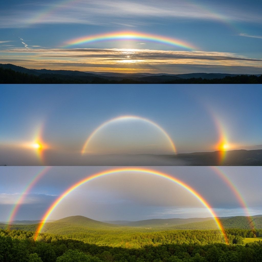 Explore the science and artistry behind rainbows, halos, moonbows, and more, revealing nature’s most colorful optical spectacles.