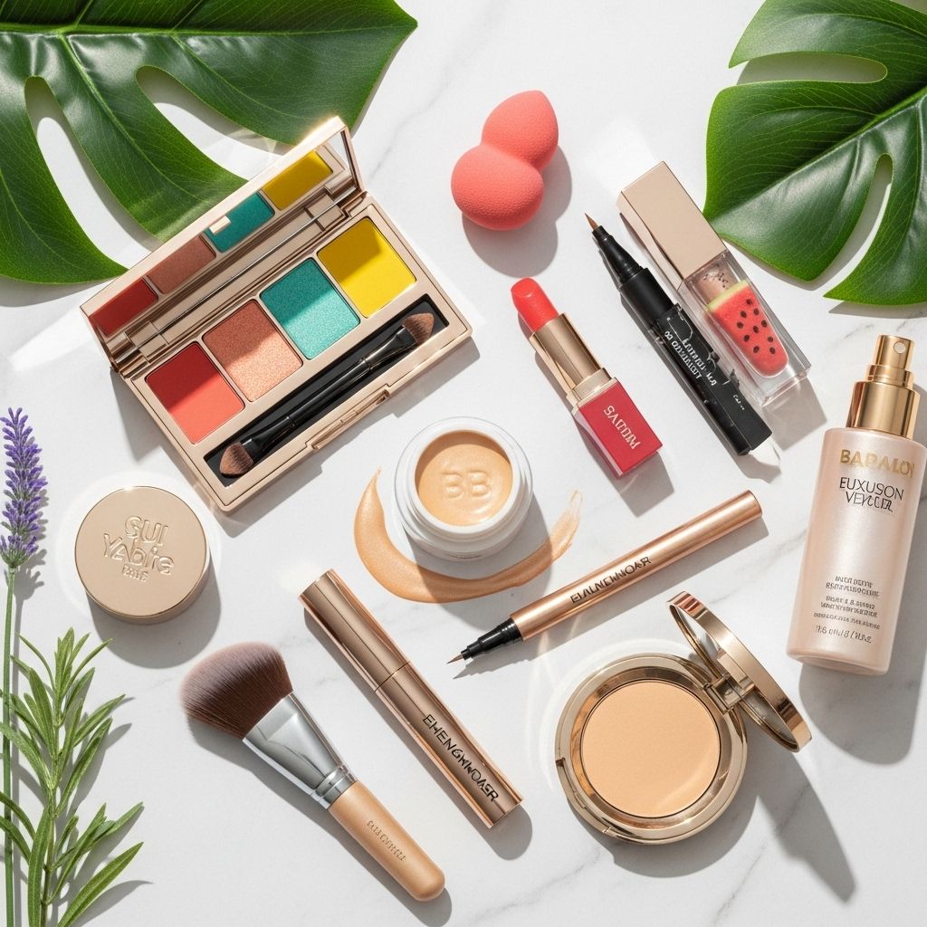 This season’s makeup is all about vibrant colors, nostalgic details, and creative textures for looks that last through the summer heat.