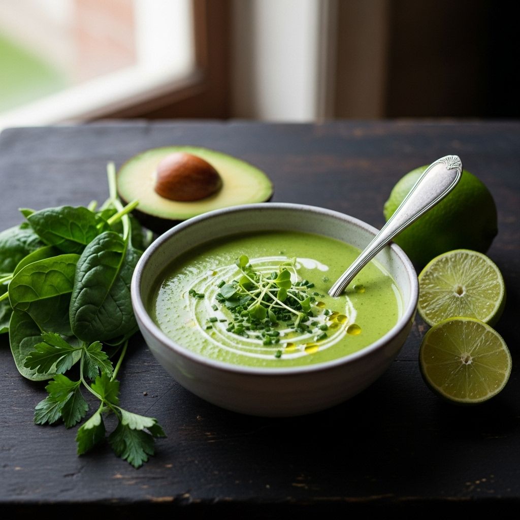Packed with immune-boosting vegetables, herbs, and nutrient-dense greens, this super green soup delivers warmth, wellness, and vibrant flavors in every bowl.