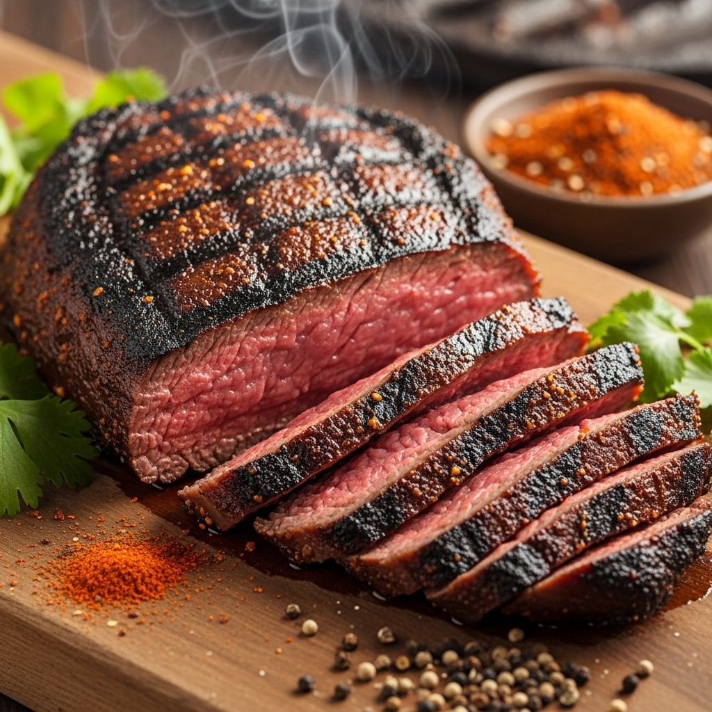 A sweet-spicy crust transforms this sirloin roast into tender, flavorful slices.