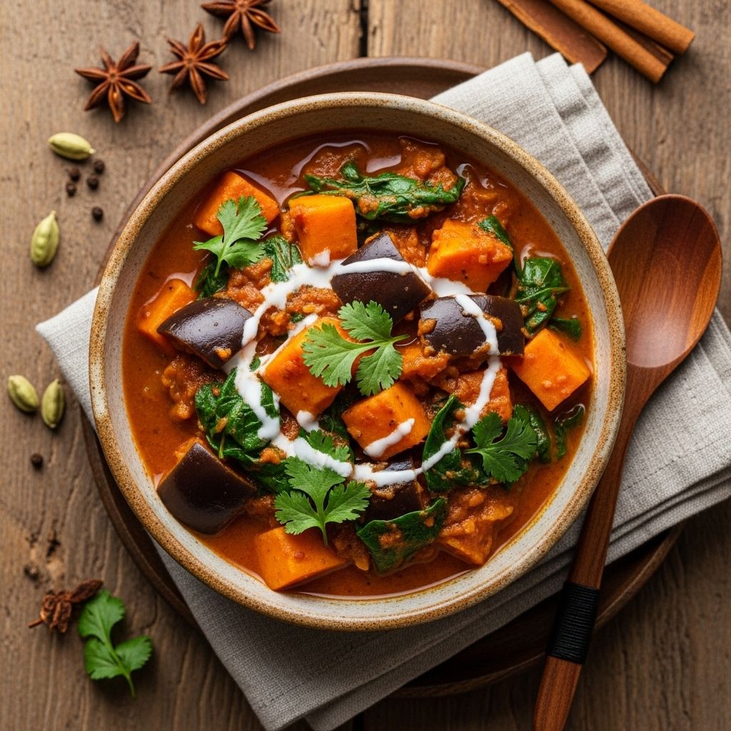 Fresh veggies and aromatic spices blend into a creamy, plant-based dish everyone loves.