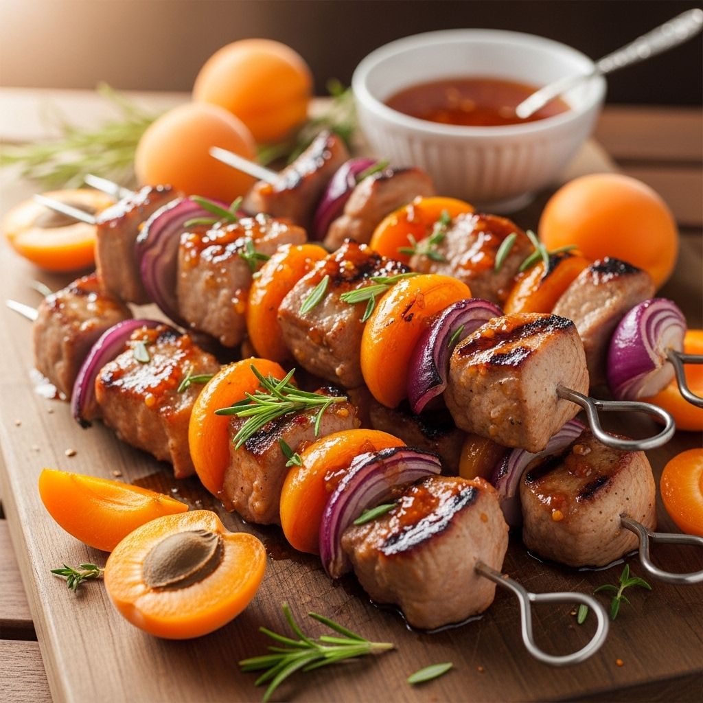 Brining and layering deliver juicy skewers with smoky char, rub flavor, and zesty tang.