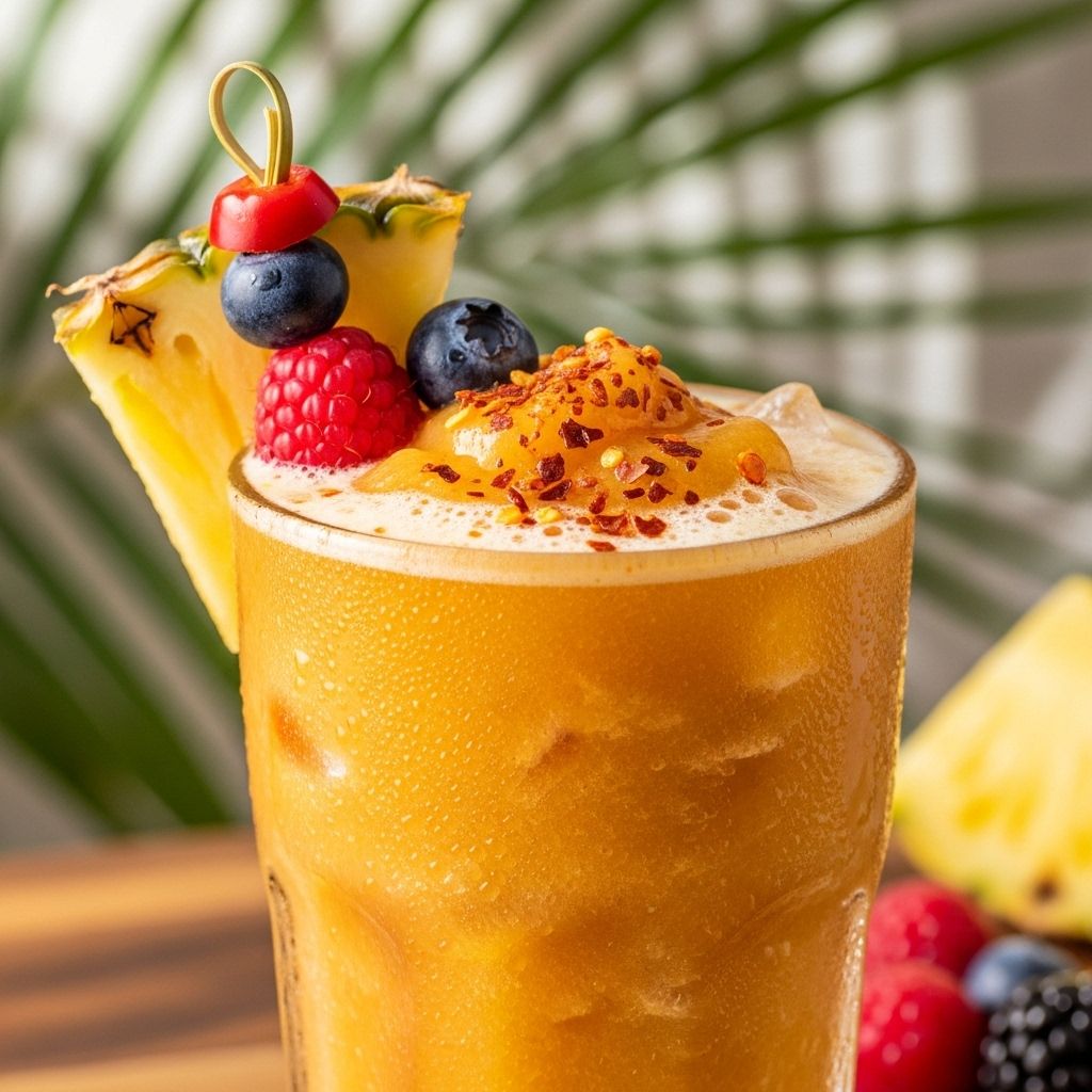 Sweet & Spicy Tropical Smoothie: A Vibrant, Healthy Blend Experience a vibrant flavor fusion that fuels your body with every sip.