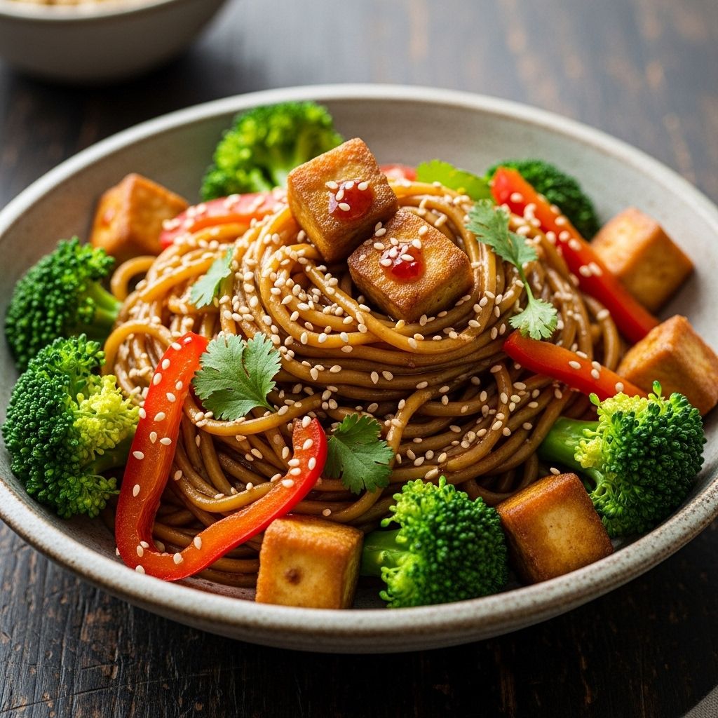 Sweet & Sticky Tofu Noodle Bowl: Flavorful, Crispy, and Satisfying Discover the ultimate sweet and sticky tofu noodle bowl—crispy tofu with a delicious glaze and vibrant veggies for a healthy, comforting meal.