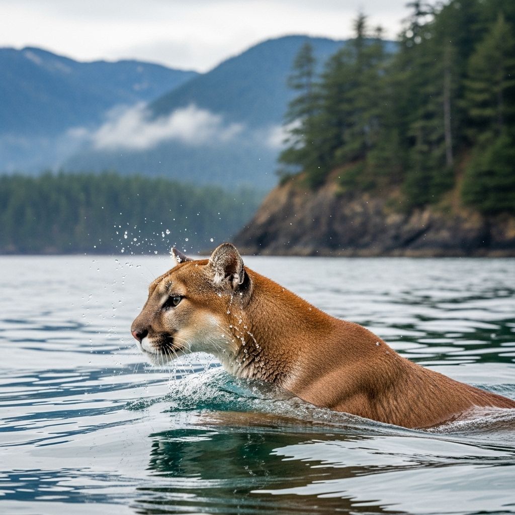 How cougars are defying expectations by swimming between islands in the Pacific Northwest, reshaping our understanding of feline mobility and ecosystem connectivity.