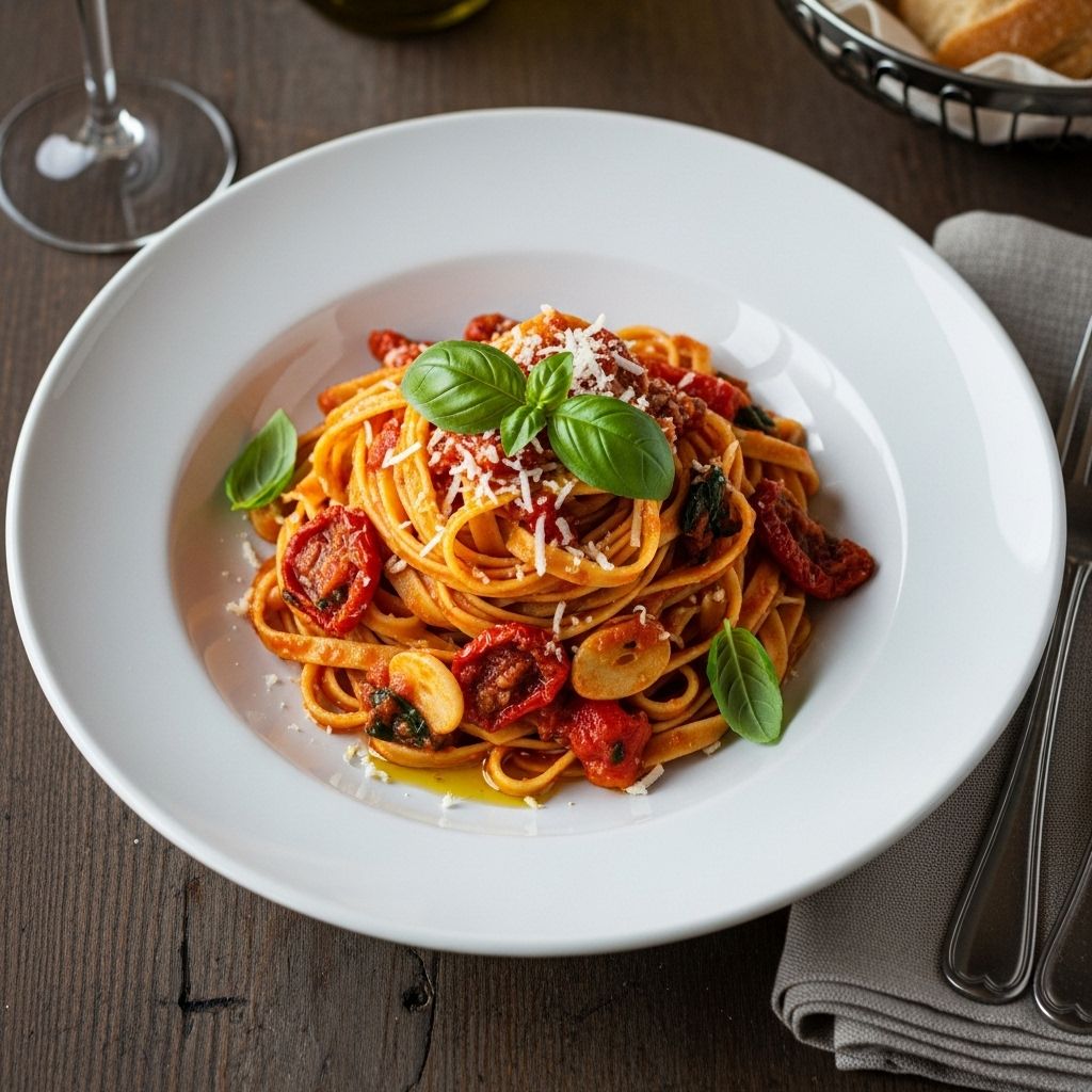 A vibrant herb-and-tomato sauce breathes new life into classic noodles.