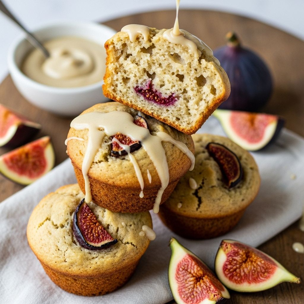 This recipe showcases a sesame seed paste paired with sweet fruit for a tender treat.