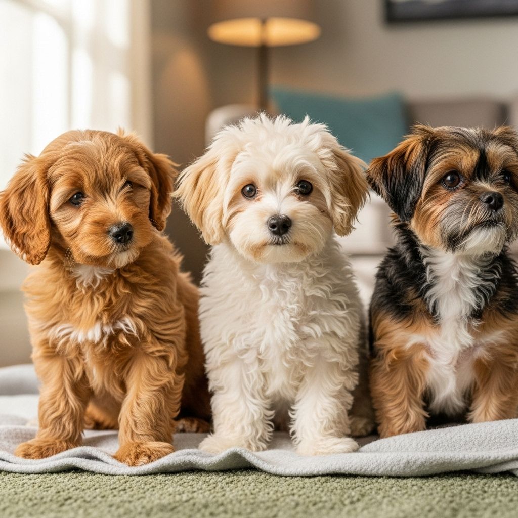Designer crossbreeds blend non-shedding coats with gentle, family-friendly temperaments.