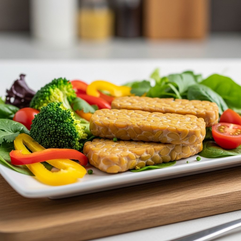 Tempeh: Nutrition, Health Benefits, Uses, and Side Effects A fermented soybean favorite rich in complete protein, fiber, and prebiotic compounds.