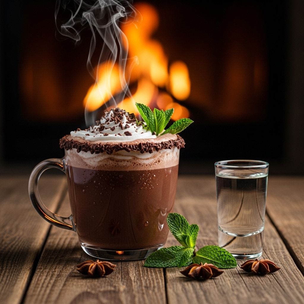 Spirited blend balances herbal brightness and rich cocoa for a smooth, warming indulgence.