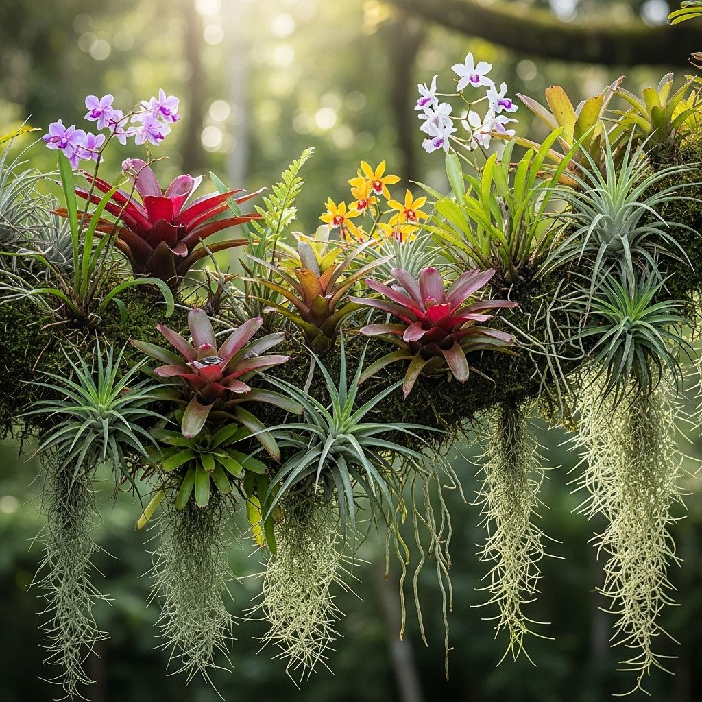 Terrestrial Epiphytes and Air Plants: Nature’s Hanging Wonders Discover the unique world of epiphytes and air plants, their adaptations beyond soil, and care strategies for thriving greenery indoors.