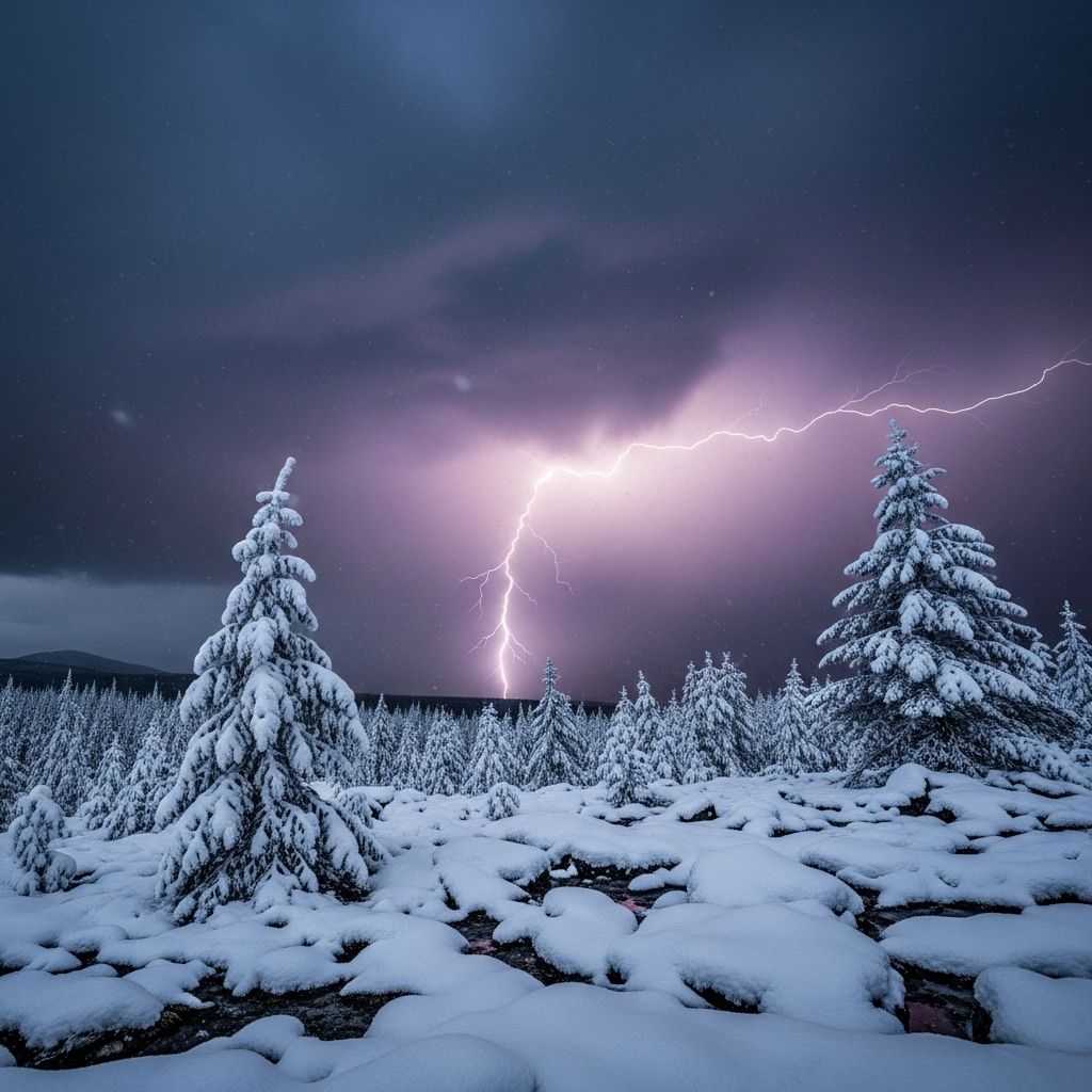 Unraveling the unique meteorological event where winter storms meet thunder and lightning, revealing science, rarity, risks, and meteorological fascination.