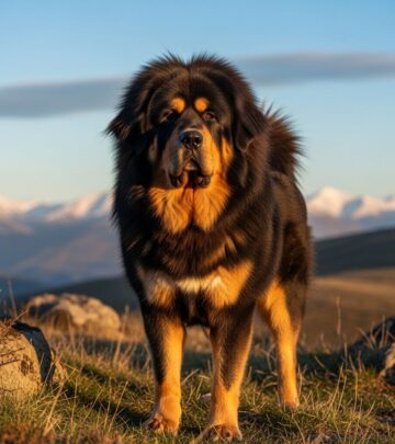 Majestic protector roaming lofty peaks, combining strength, loyalty, and timeless courage.
