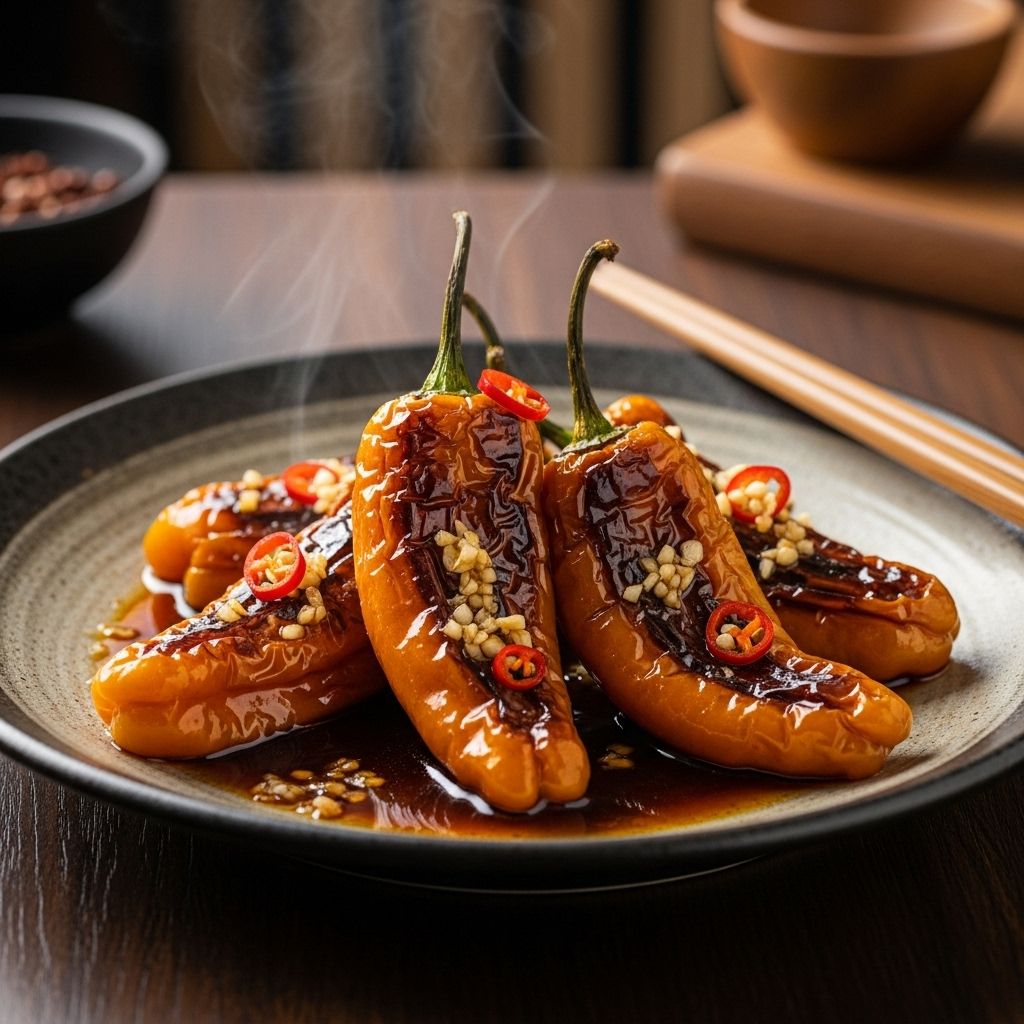 A fiery veggie side offering crisp, charred skins and a sweet-tangy kick in no time.