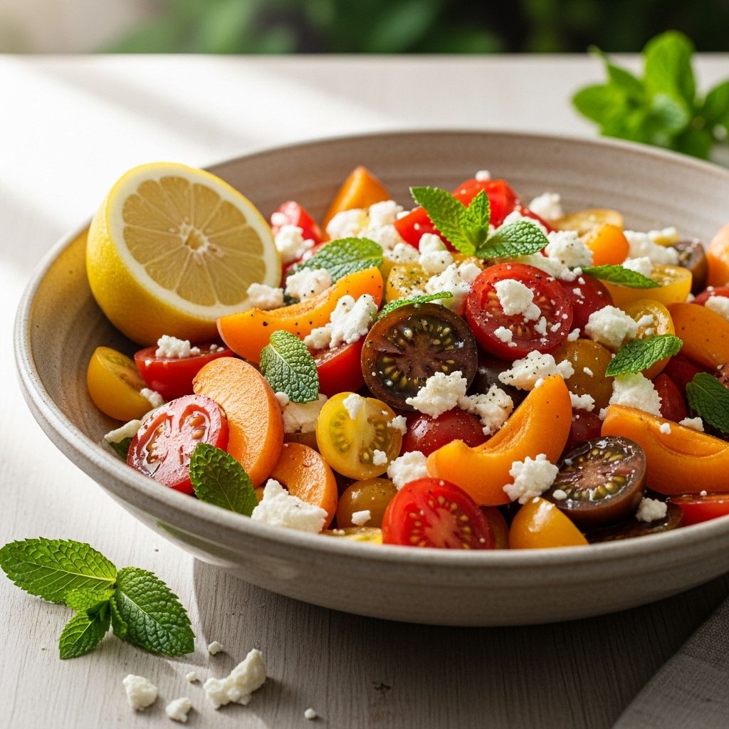 A bright blend of fruits and cheese that elevates any meal with effortless freshness.