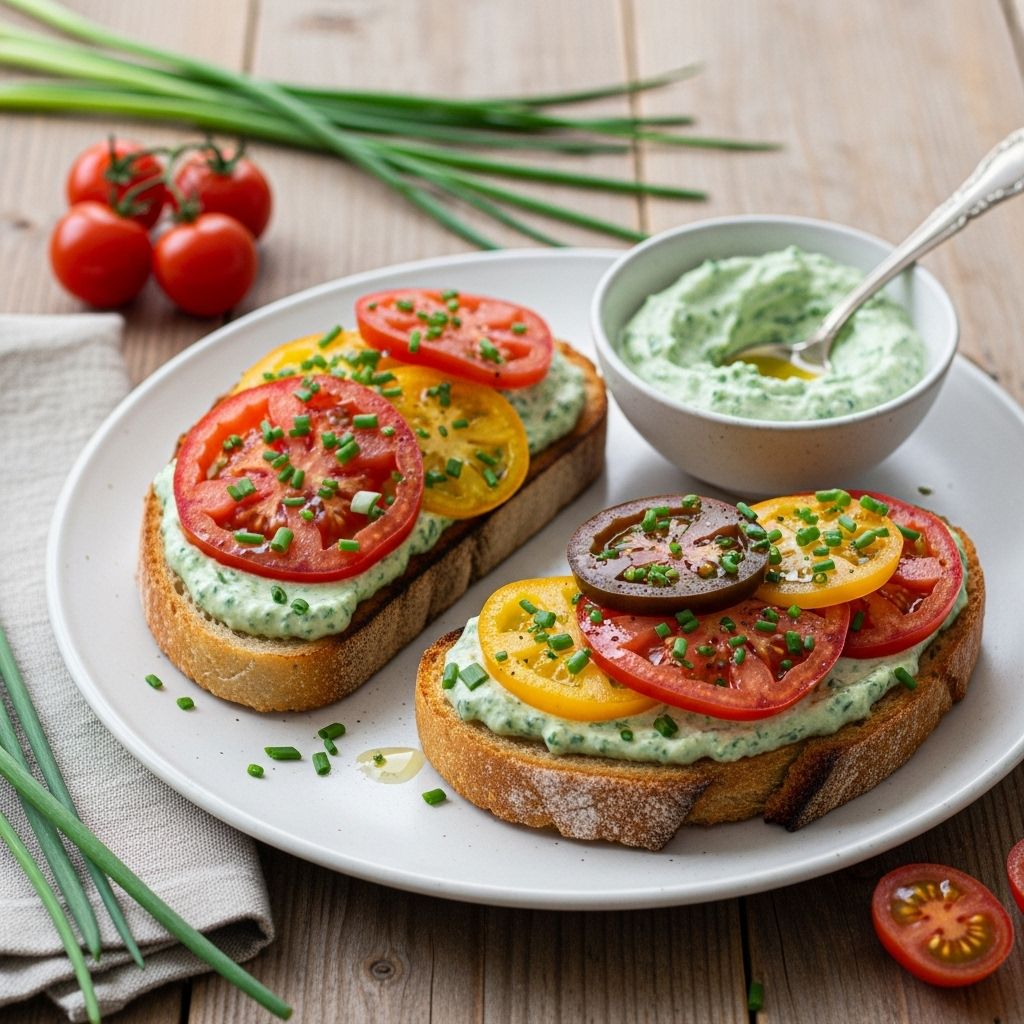 Crunchy bread, creamy garlic spread, and garden-fresh flavor unite in every bite.