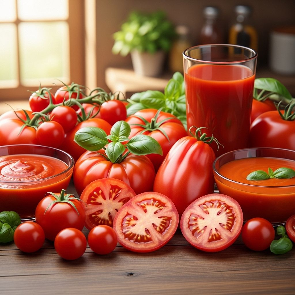The Complete Guide to Tomato Health Benefits and Nutrition A vibrant fruit bursting with antioxidants to help protect your skin, heart, and bones.