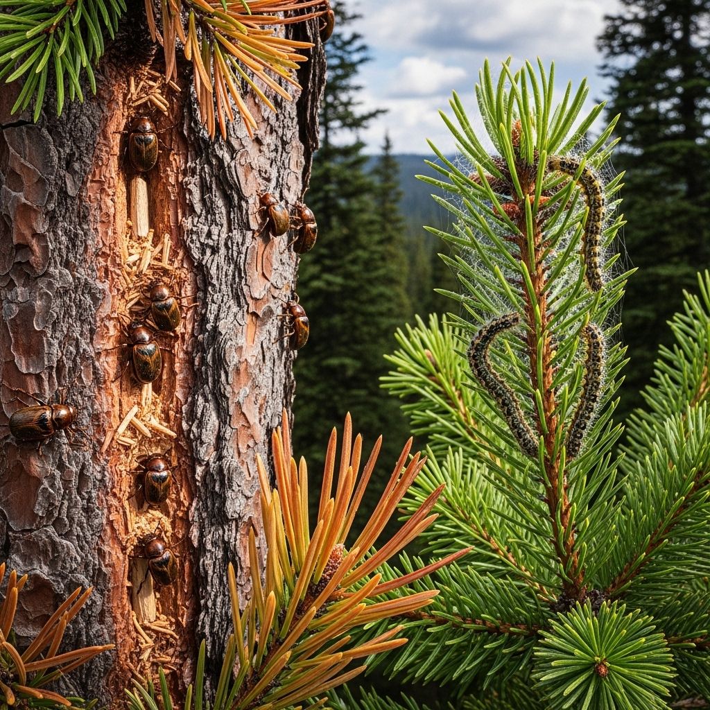 Learn about the most destructive insects threatening conifer trees, their habits, signs of infestation, and prevention strategies.