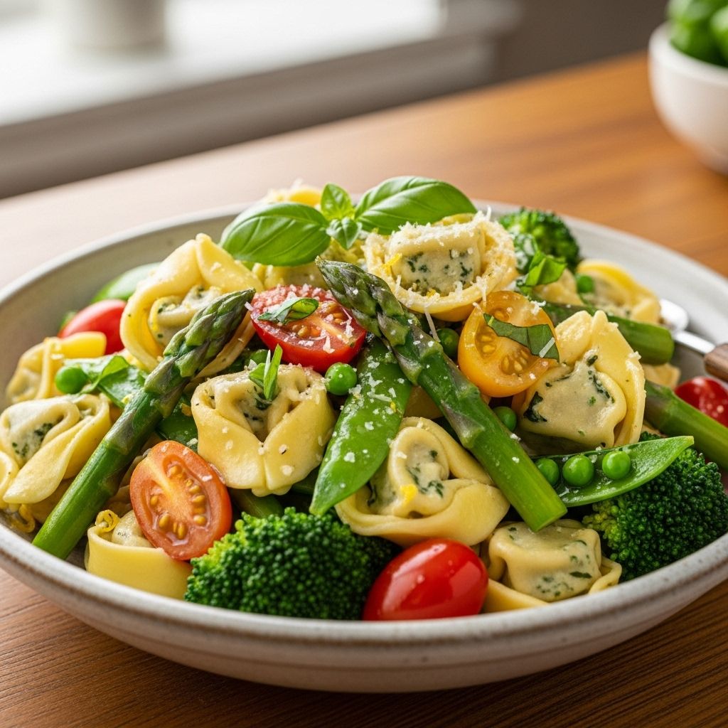 Seasonal produce and diced ham blend with melted Parmesan for a rich, savory sauce.