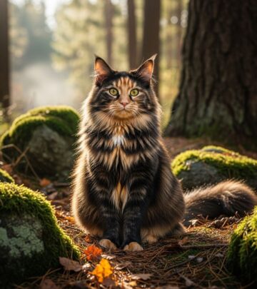 This strikingly patterned feline blends playful curiosity with loyal affectionate nature.