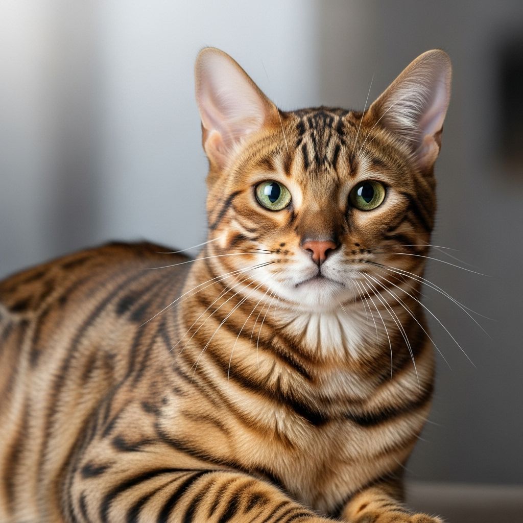 Bred for dramatic markings, these cats blend vivid hues and plush texture with elegance.