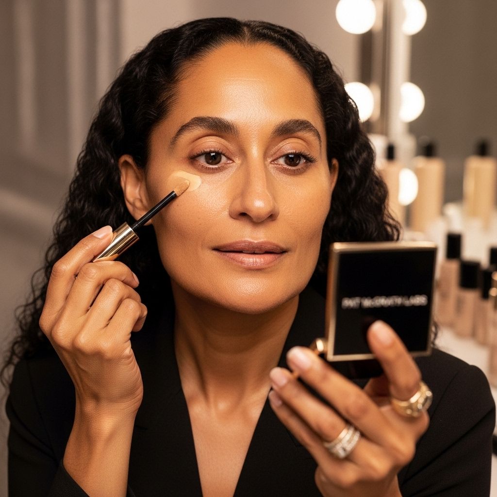 Tracee Ellis Ross shares her flawless complexion secrets—and her love for Pat McGrath Labs’ iconic concealer that brightens, perfects, and blurs in one sweep.
