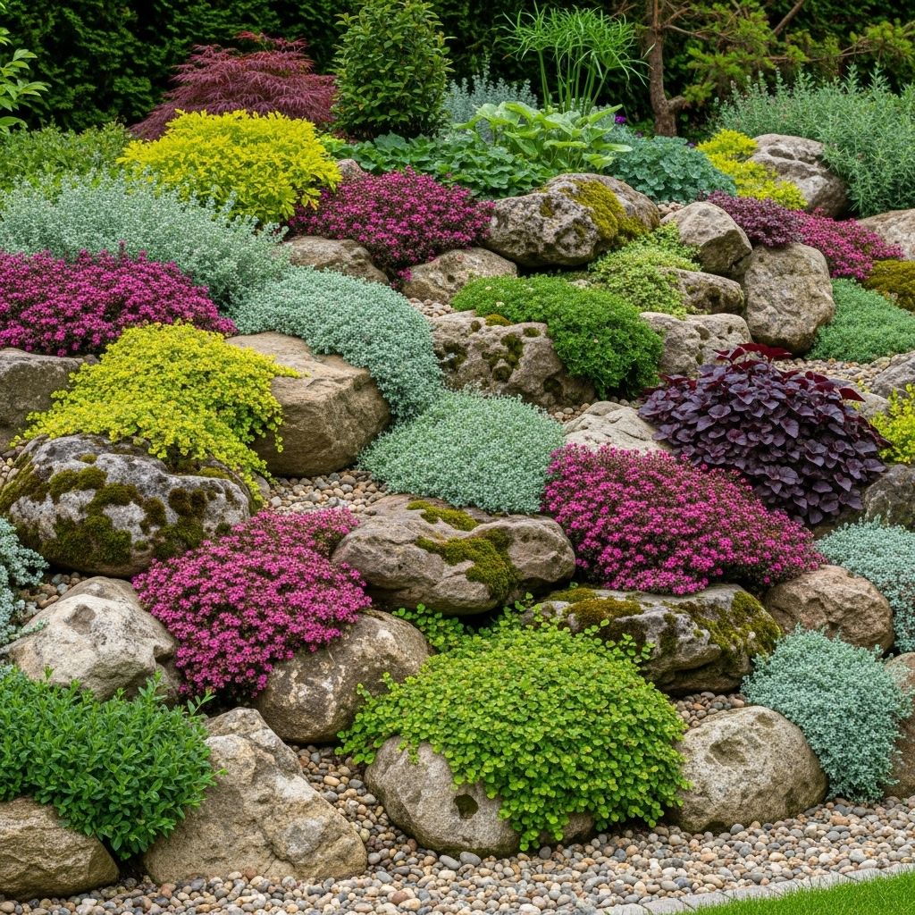 Seasonal blooms and cascading foliage soften hardscapes with vibrant tones year-round.