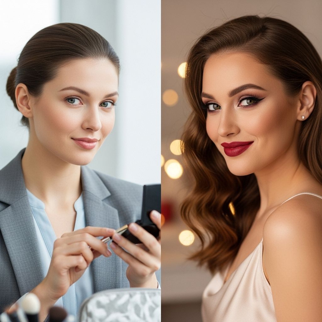Master the art of transitioning your makeup seamlessly from office-appropriate to date-night glam in minutes.