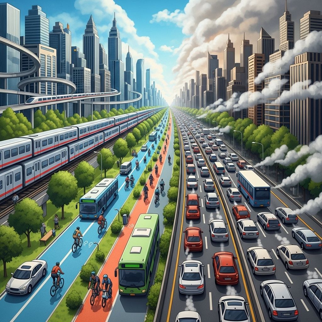 The ways we move influence cityscapes, emissions, and our pathway to a low-carbon future.