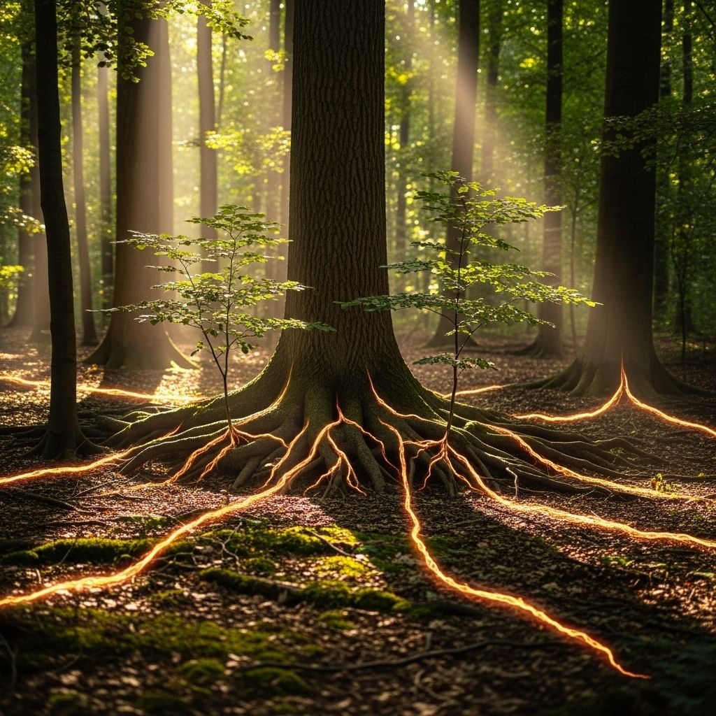 Discover the secret language of trees: how they share resources, protect kin, and nurture new generations with remarkable underground networks.