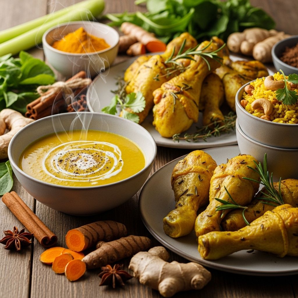 Discover creative, tasty ways to use turmeric and ease inflammation with recipes ranging from drinks to hearty meals.