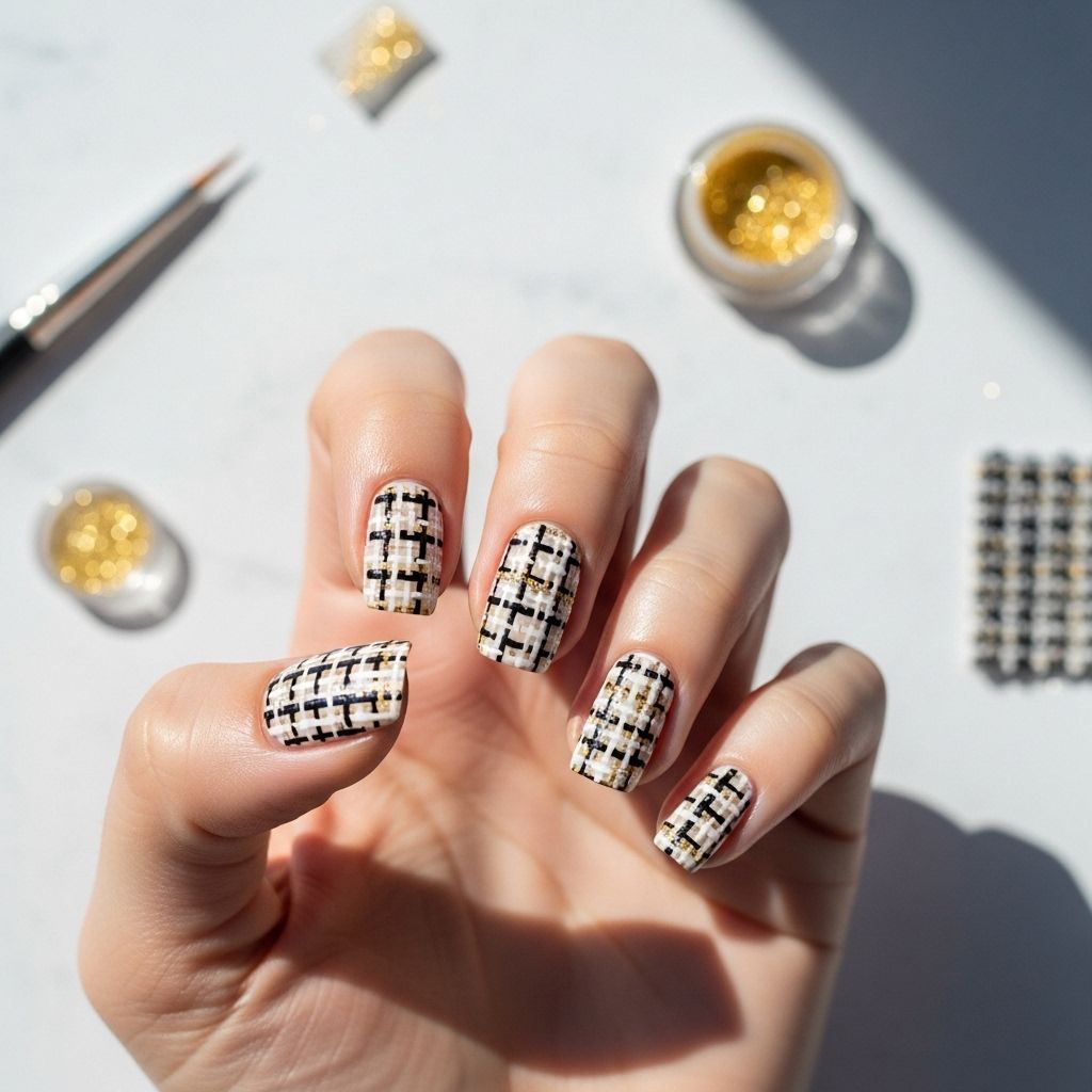 Master the art of textured, fashionable tweed nail designs—our detailed guide makes runway-inspired nail art easy for all skill levels.