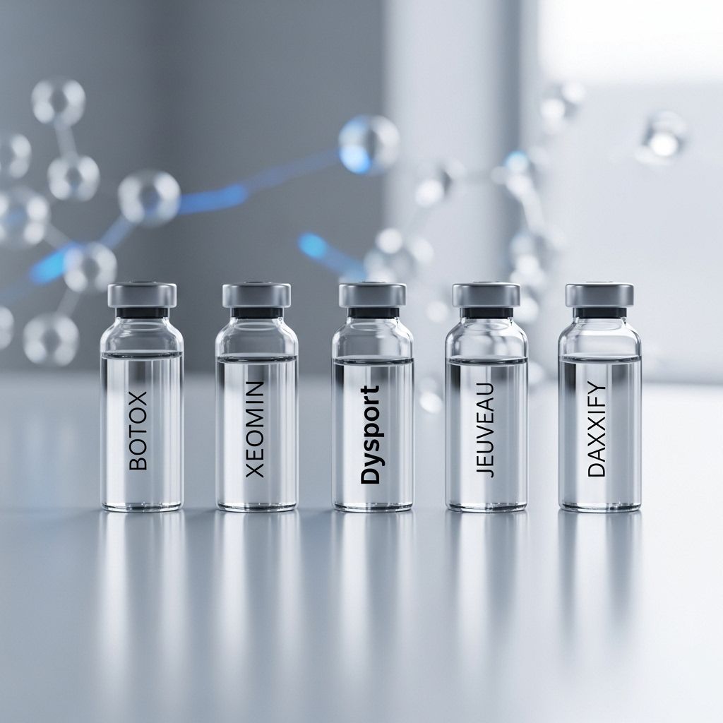 Explore the differences between Botox, Dysport, Xeomin, Jeuveau, and Daxxify, their effectiveness, uses, and tips for selecting the right neurotoxin for you.