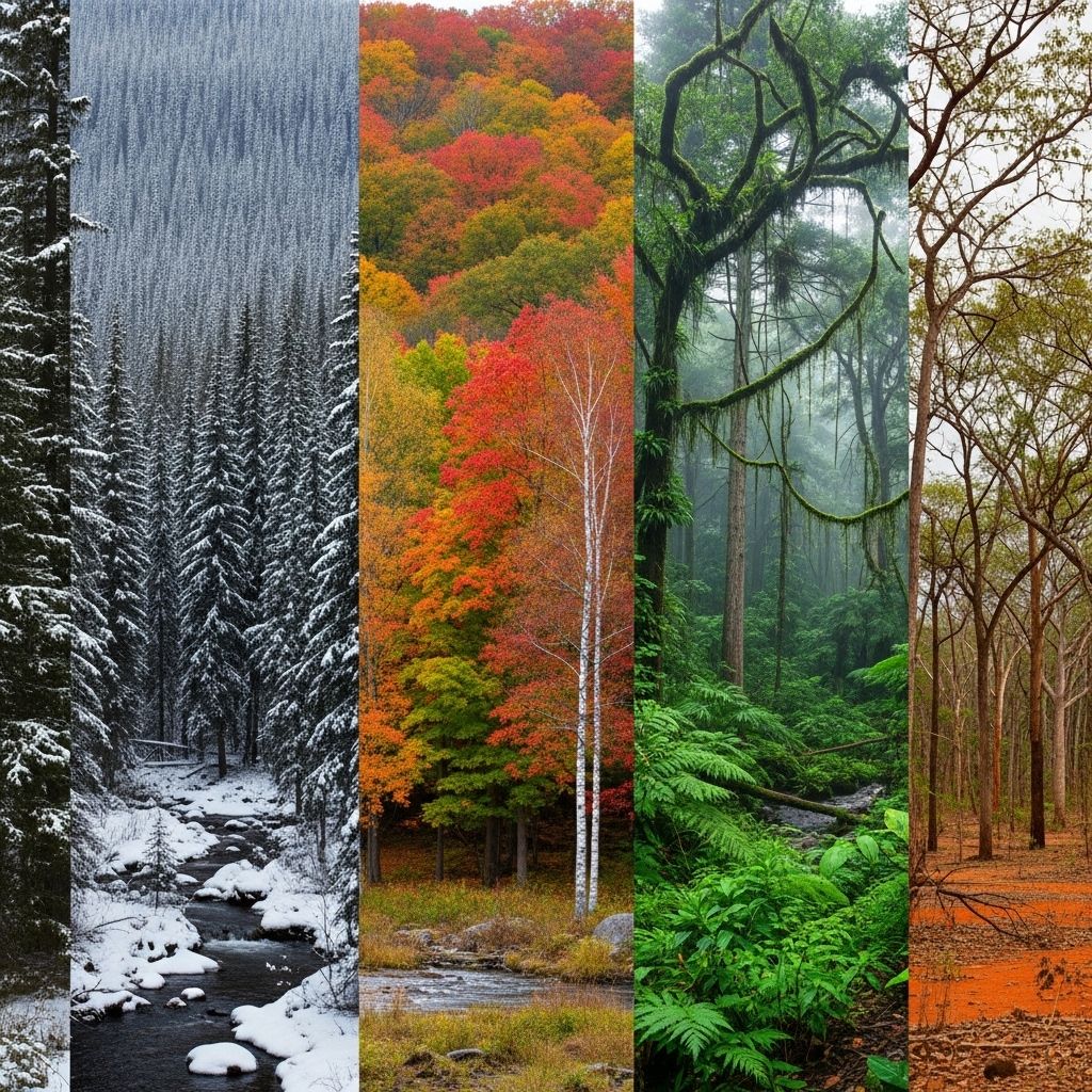 Explore the defining traits, ecological roles, and biodiversity of the world’s main forest types spanning tropical, temperate, and boreal zones.