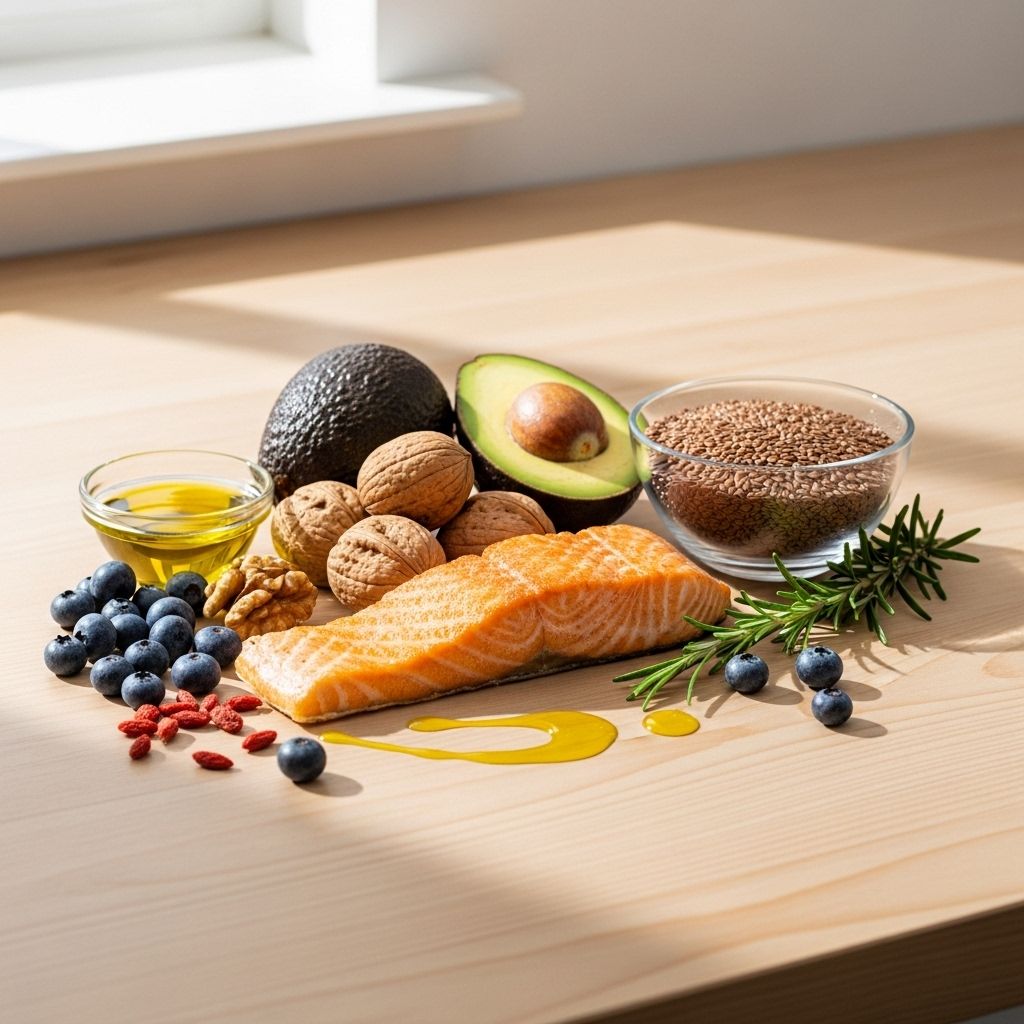 Poly- and monounsaturated fats support heart health, cognition, and inflammation control.