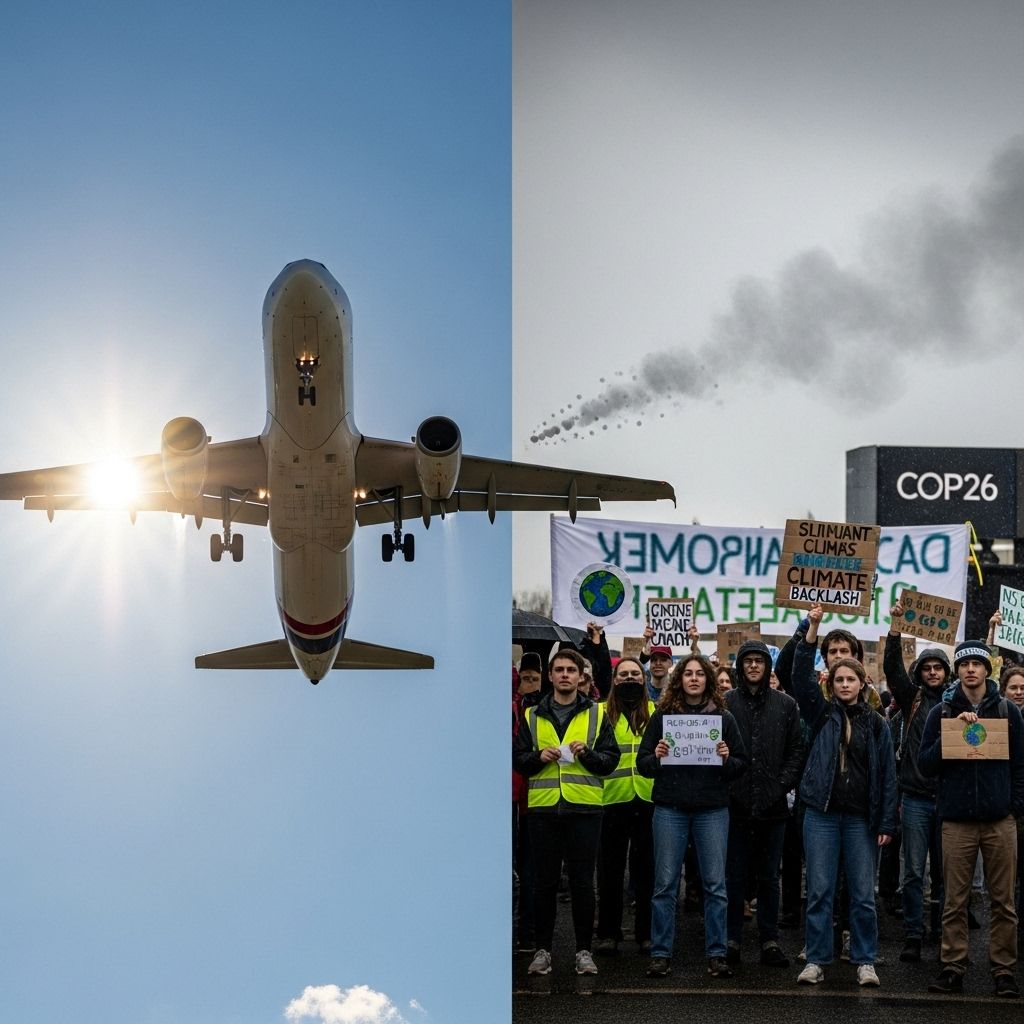 Controversy grows as the UK halves its domestic flight tax and freezes fuel duty days before COP26, alarming climate advocates.