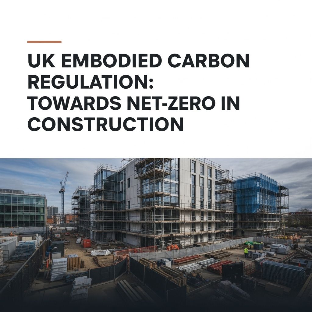 UK Embodied Carbon Regulation: Towards Net-Zero in Construction The UK construction sector faces transformed regulation as the government moves towards mandatory embodied carbon assessment and reporting.