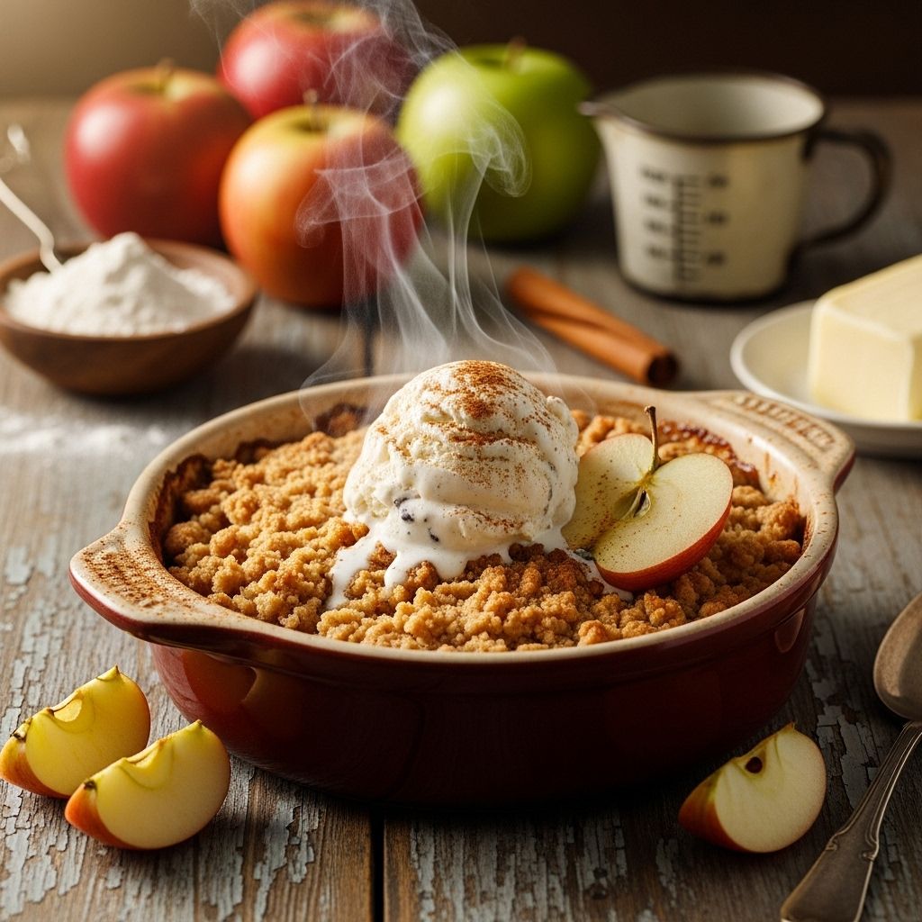 A nutty streusel elevates tender, spiced apples into an irresistible autumn treat.