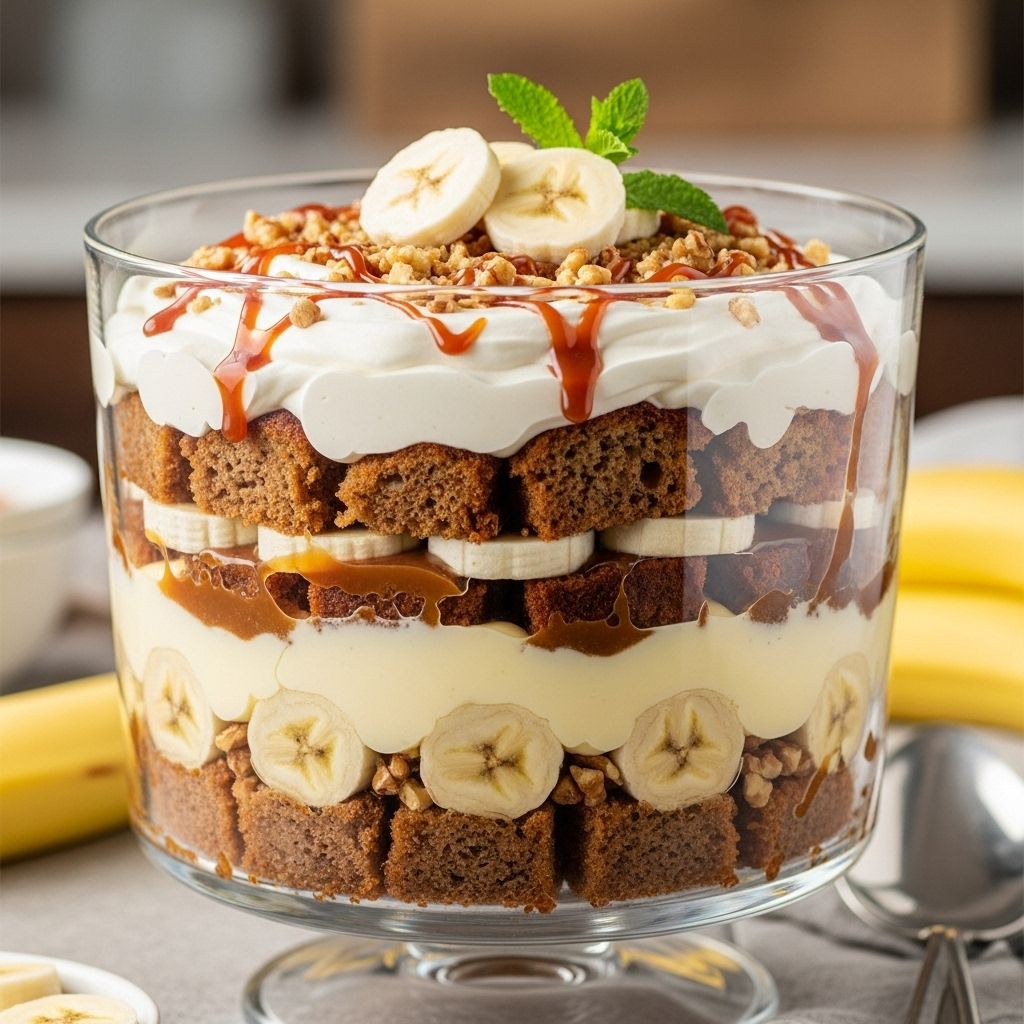 A stunning blend of banana bread, pudding, and whipped cream in every spoonful.