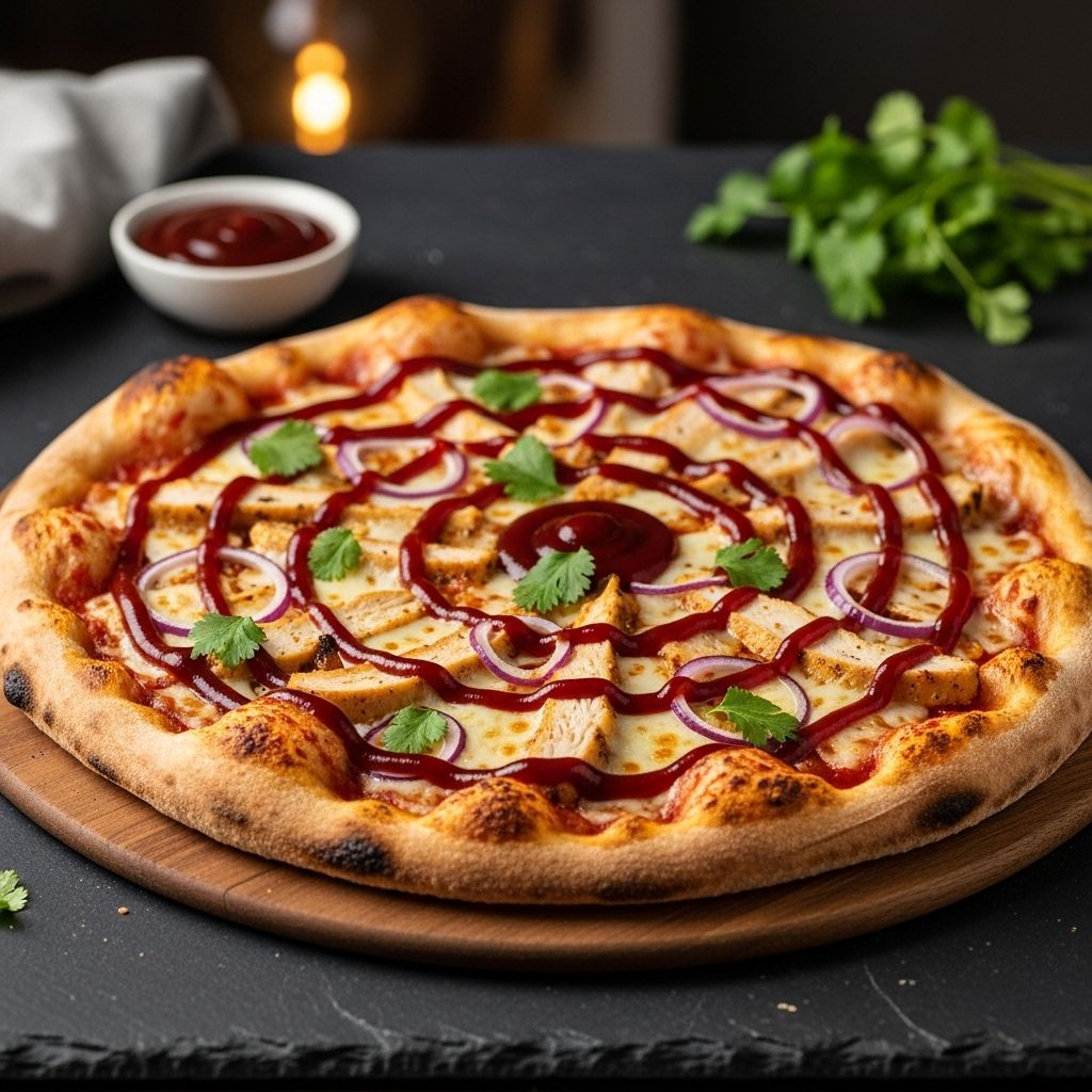 Enjoy a chewy, golden base with sweet sauce, gooey cheese, and perfectly cooked toppings.