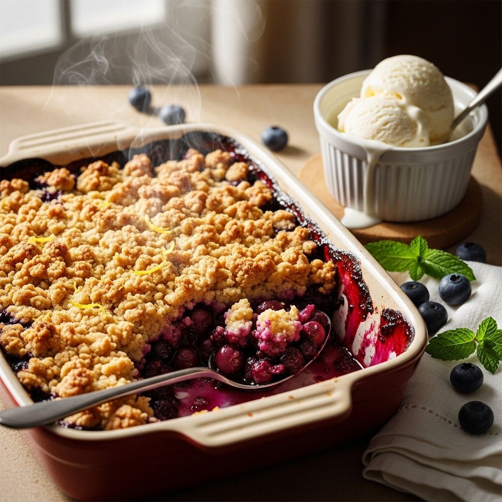 A buttery oat topping brings out the best in seasonal berries for an effortless dessert.