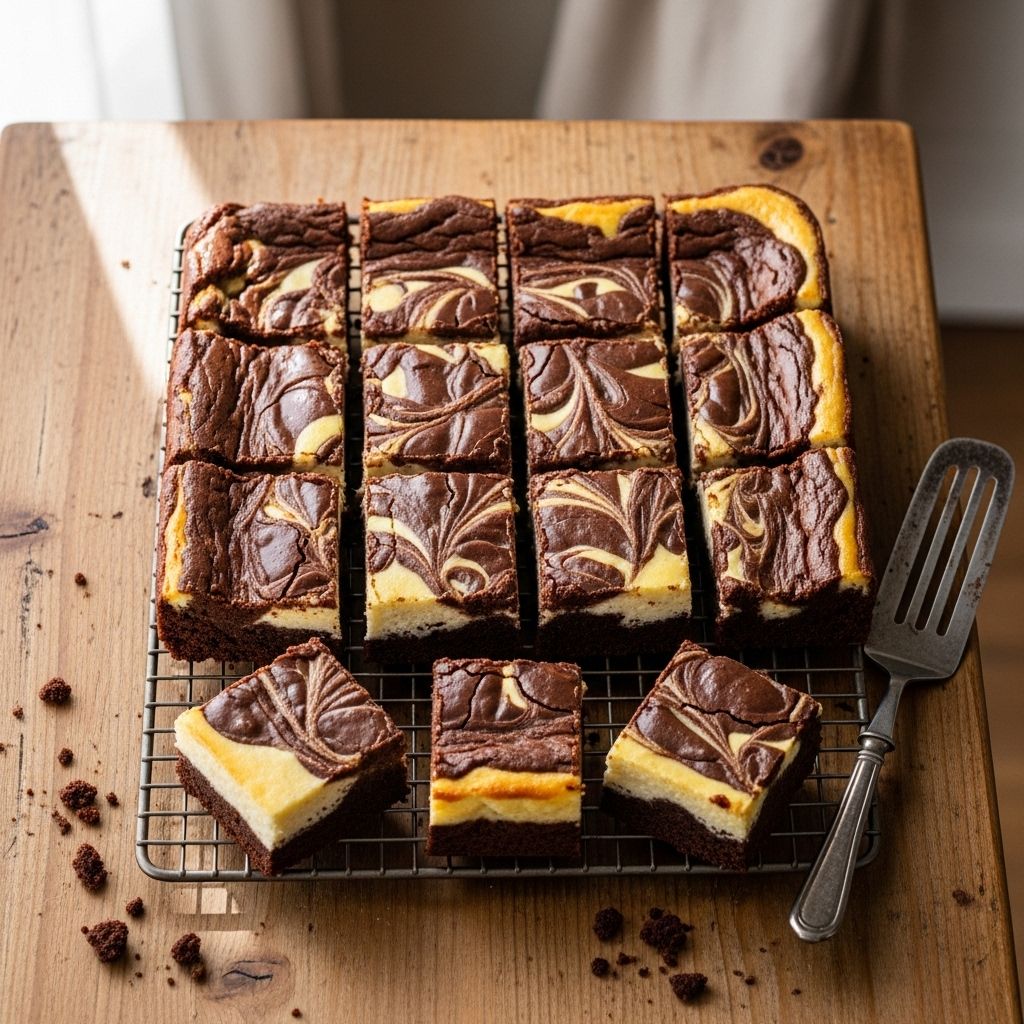 Taste the rich contrast of dense chocolate and smooth cream swirls in every bite.