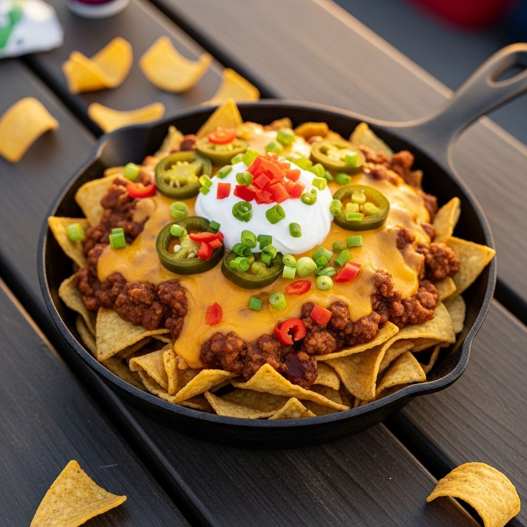 A satisfying blend of savory chili, crunchy corn chips, and melty cheddar in every bite.