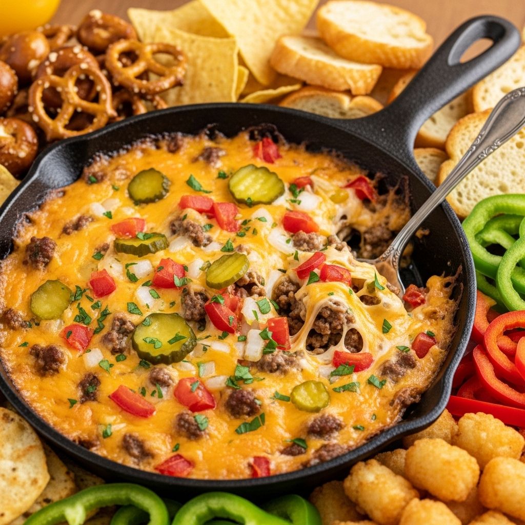 A creamy blend of beef, cheese, and tangy pickles that elevates any snack spread.