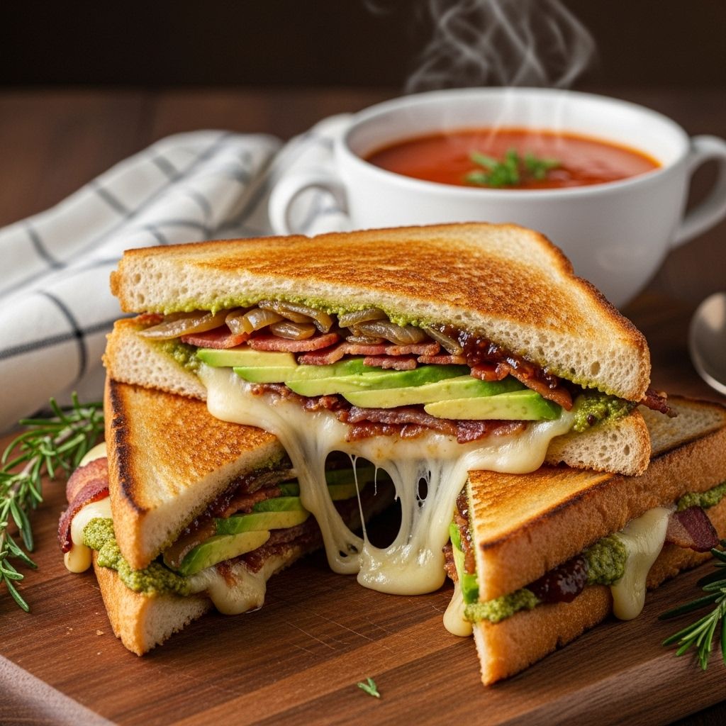 Runny yolk combines with creamy avocado and smoky bacon for a rich, melty indulgence.