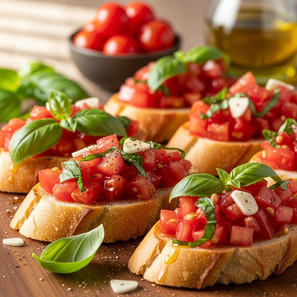 A blend of ripe tomatoes and basil brings bold Mediterranean flavor to any gathering.