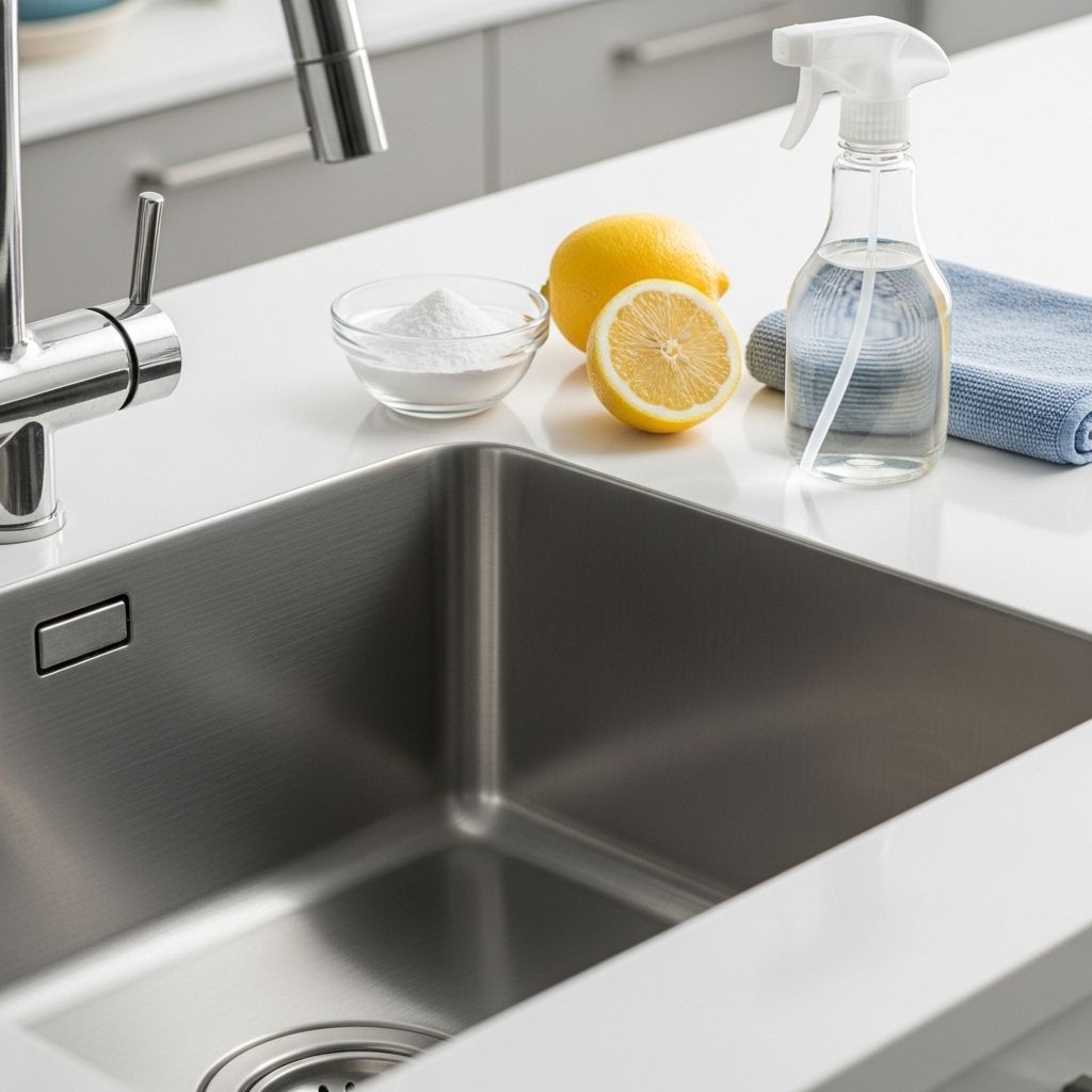 Transform your dull stainless steel sink into a sparkling masterpiece with simple household ingredients