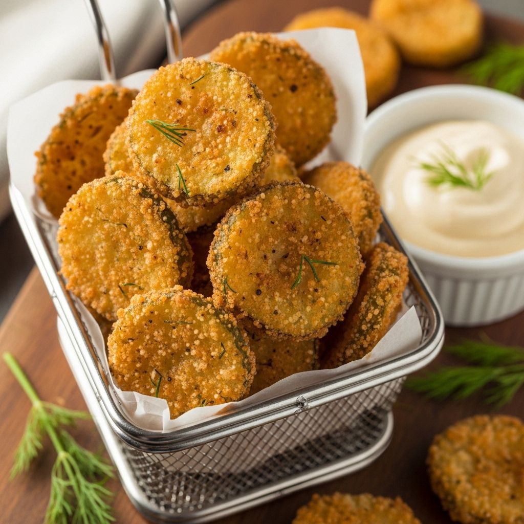 Elevate your snacking game with tangy slices coated in a perfectly seasoned golden crust.