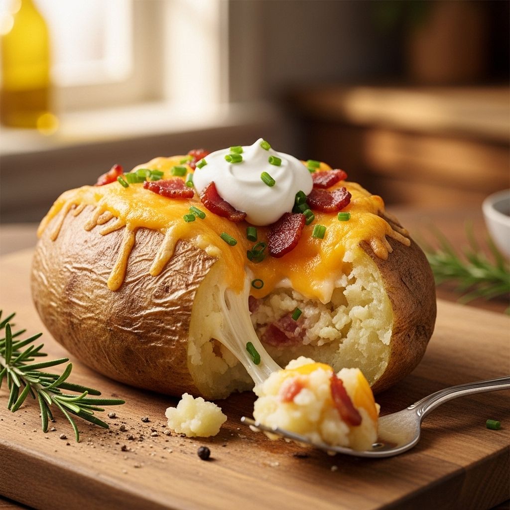 A crisp skin and silky filling elevate a simple spud into an irresistible side dish.