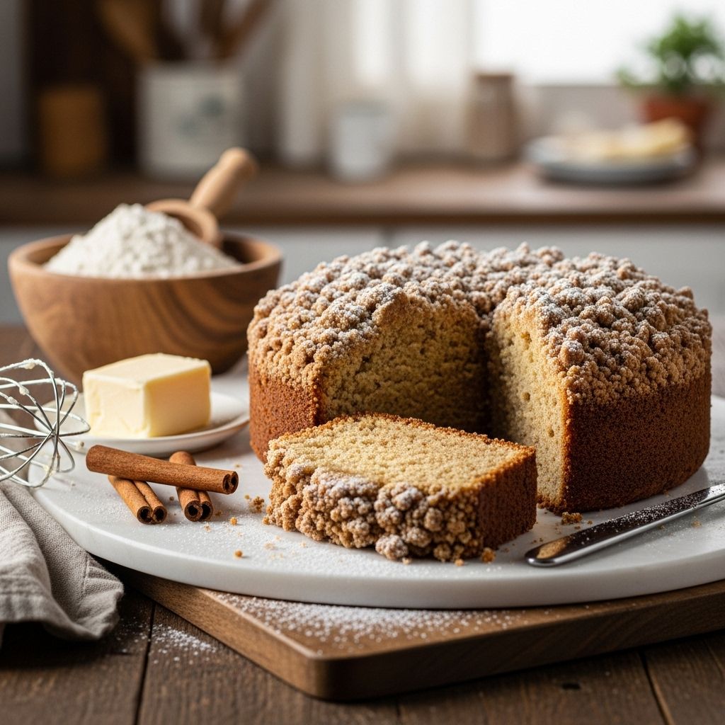 Buttery layers crowned with cinnamon-scented streusel evoke warm, nostalgic flavor.